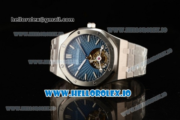 Audemars Piguet Royal Oak Tourbillon Swiss Tourbillon Manual Winding Movement Steel Case Blue Dial With Stick Markers Steel Bracelet - Click Image to Close